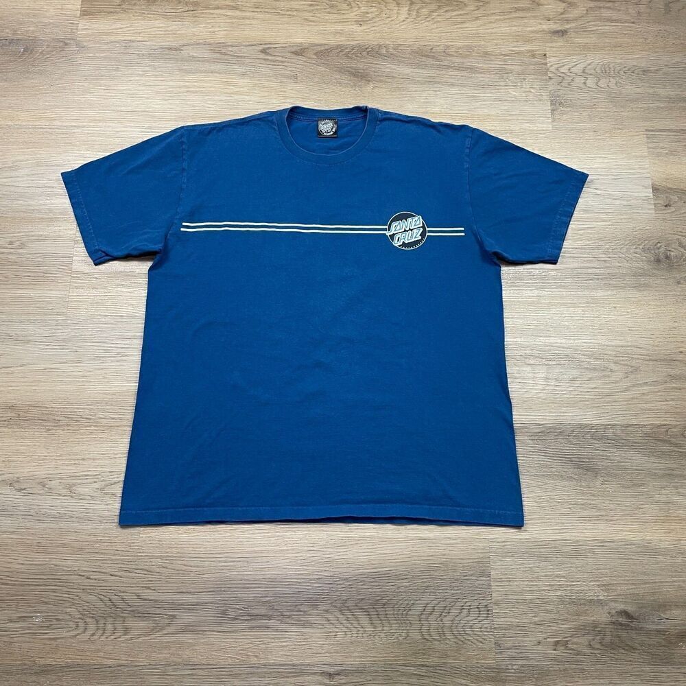 Vintage Santa Cruz Skateboarding Shirt Mens Extra Large Blue Skate Cali 90s